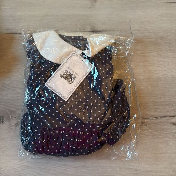 ONLY LITTLE ONCE NAVY POLKA‎ DOT TODDLER & YOUTH SHORTSLEEVE GIRL DRESS 8 NWT - Picture 3 of 4